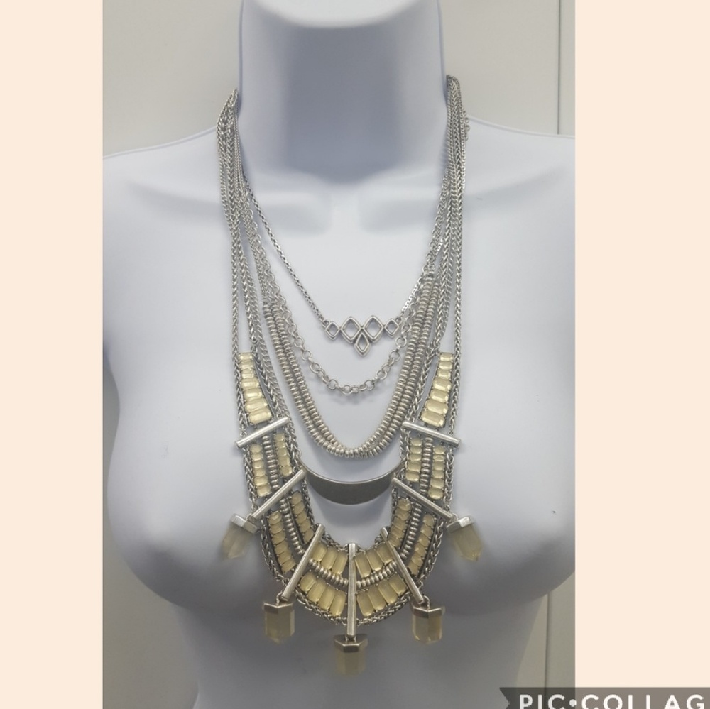 Lucky Brand Silver Bib Necklace